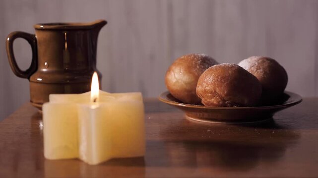 traditional food on hanukkah donuts