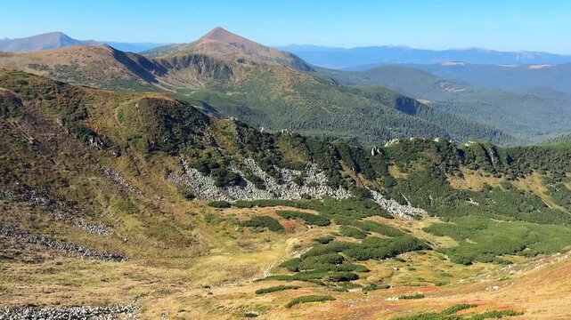 mountain landscape with hoverla and petros peak