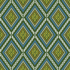 Traditional Thai-inspired textile patterns featuring geometric diamond motifs in vivid colors, symbolizing cultural artistry and elegance, perfect for modern fabric and design applications.
ึ