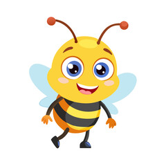 Adorable cartoon bee character with a cheerful expression in a charming kids animation
