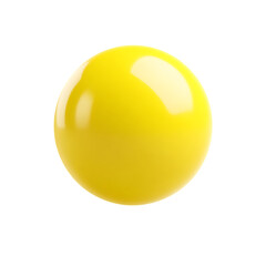 Bright yellow ball with a smooth surface isolated on transparent background