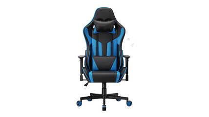 Ergonomic blue and black gaming chair for ultimate comfort © Stock Haven