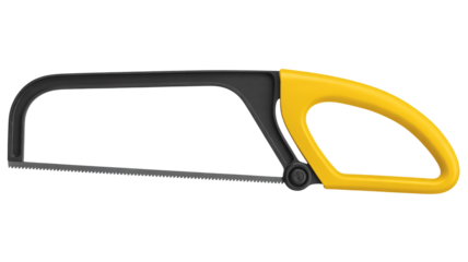 Modern hacksaw tool with yellow handle for DIY projects
