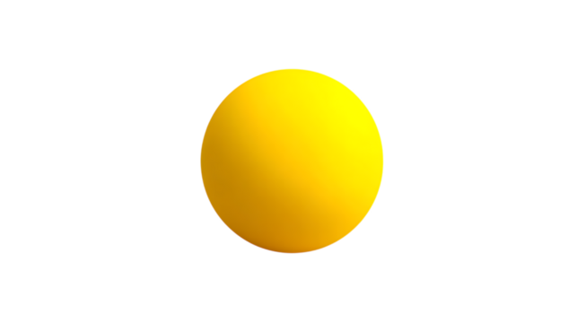 A yellow sphere isolated on transparent background, a simple and bright object