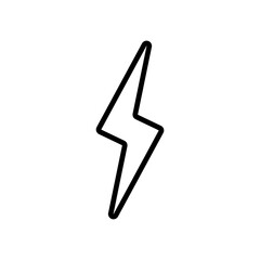 simple black lightning icon on white background