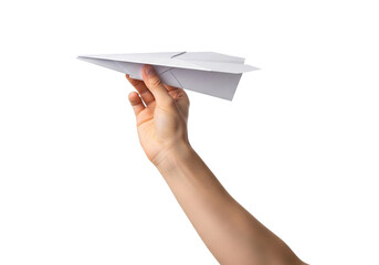 hand holding a paper plane