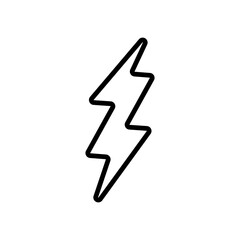 simple black lightning icon on white background