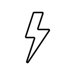 simple black lightning icon on white background