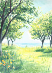 Peaceful Summer Meadow Landscape