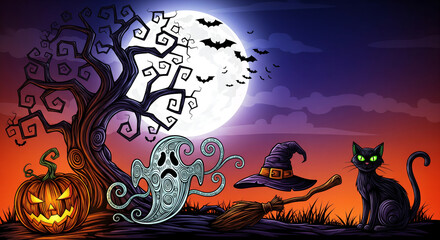 halloween night background