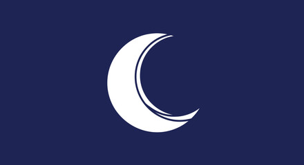 Simple Crescent Symbol on Dark Backdrop. Use for Islamic imagery, Space concepts, or symbolic graphics