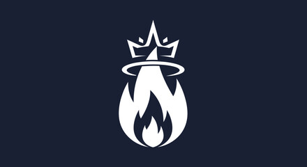Burning crown ascends, on dark background, ideal for logo design, web use