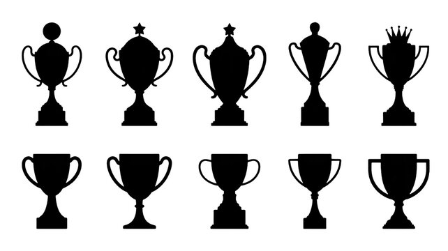 Celebrate achievement with diverse trophy icons for winning moments