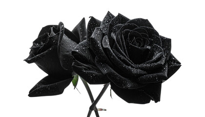 "Realistic Vector Illustration of Black Rose Close-Up Isolated on White Background for Gothic, Romantic, and Luxury Floral Design"