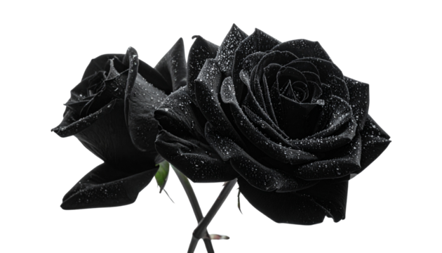 "Realistic Vector Illustration of Black Rose Close-Up Isolated on White Background for Gothic, Romantic, and Luxury Floral Design"