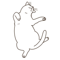Relaxing and sleeping line drawing illustration