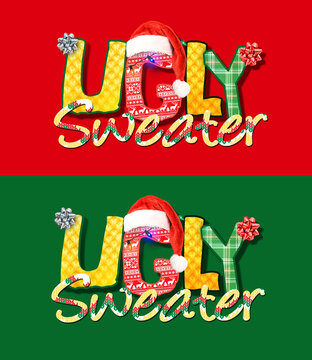 Ugly Sweater Christmas Logo Text Ad