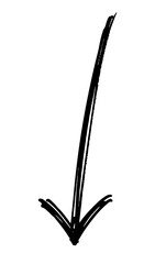 hand-drawn Black arrow marker isolated on background. Hand-drawn marker black arrow icon transparent. Black arrow icon. Arrow drawn on a transparent background.	