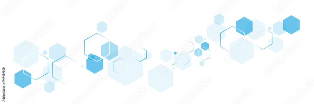 Wall mural vector hexagons pattern. geometric abstract background with simple hexagonal elements. medical, tech