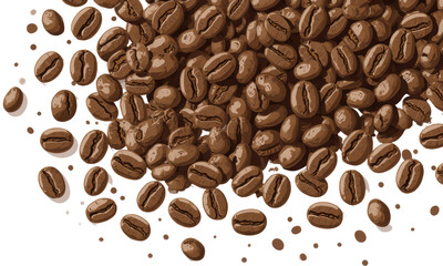 Obraz premium Rich Roasted Coffee Beans Scatter