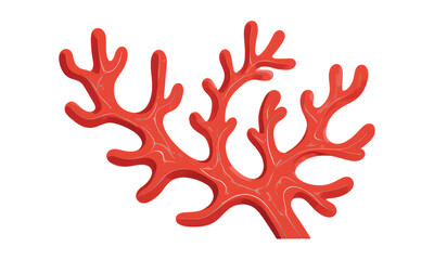 Vibrant Red Branching Coral Undersea Life