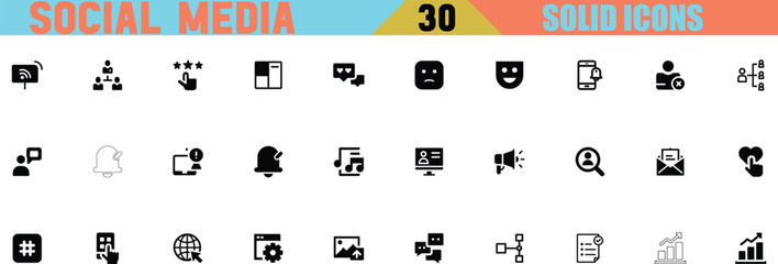 Collection of social media icons set for digital marketing and online communication vector