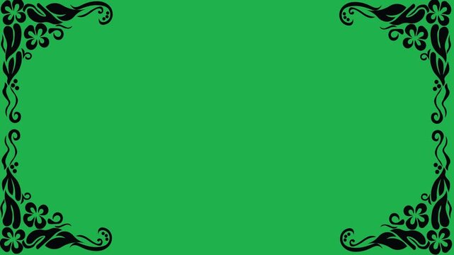 Ornamental Floral Design A classic black and white floral design element featuring elegant, curved leaves and intricate detailing. Perfect for use in decorative borders, logos