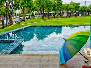swimming pool in a tropical resort