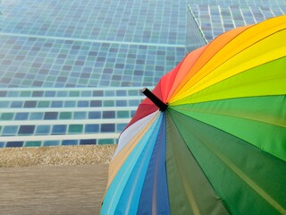 rainbow colored umbrella