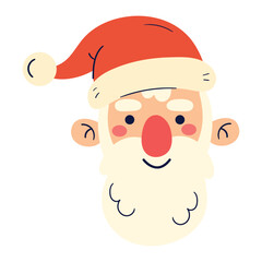 Flat Vector Illustration of Santa Claus Bringing Christmas Joy