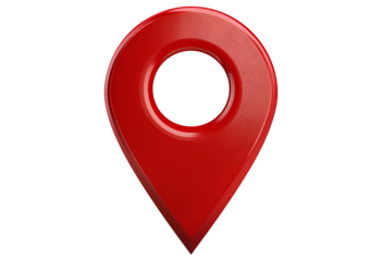 Red map geotag. isolated on a transparent or white background