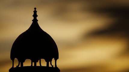 dome. Silhouetted architectural dome against a dawn sky, showcasing abstract monument shapes with gradient sunrise colors. real-estate listings.