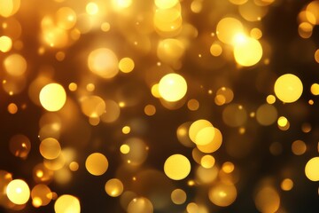 Fototapeta premium Golden Bokeh Lights Creating A Festive Abstract Background