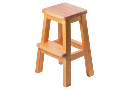 Step stool isolated on a transparent or white background