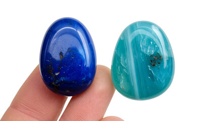 "Realistic Vector Illustration of Blue Polished Gemstones Isolated on White Background for Jewelry, Mineral, and Decorative Design"