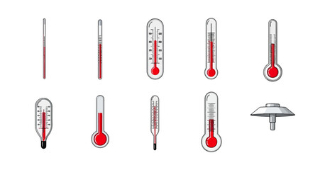 Collection of various thermometer designs