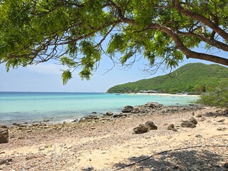 tropical beach and blue sky