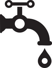 water null with dropping tap with handle vector illustration