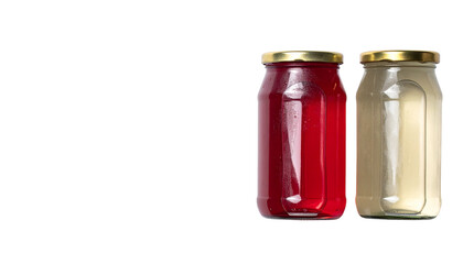 "Realistic Vector Illustration of Glass Jar Filled with Red Jam Isolated on White Background for Food, Breakfast, and Packaging Design"