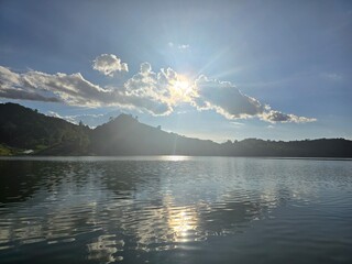 sunset over the lake