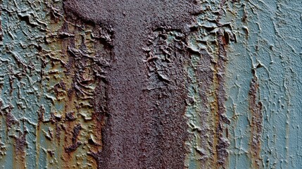 oxidized. Close-up of oxidized steel surface with intricate rust patterns, showcasing metallic weathering details under directional light. safety posters.