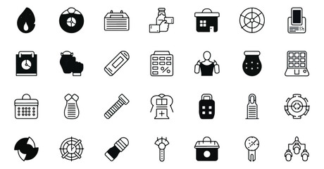 Collection of various flat icons