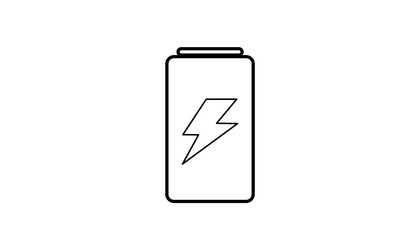 Black battery icon on white background