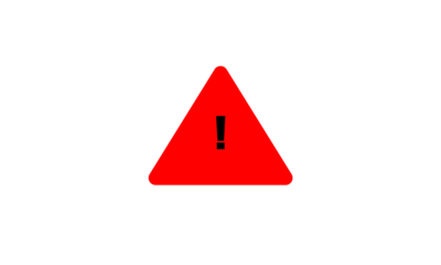 red triangle warning sign on White background