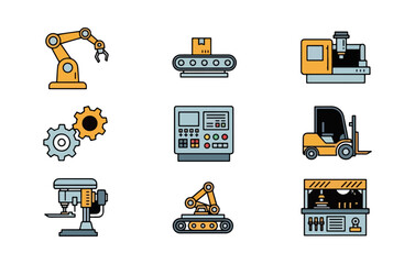Industrial machinery icons