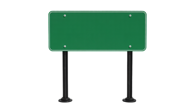Blank green road sign ready for your custom text