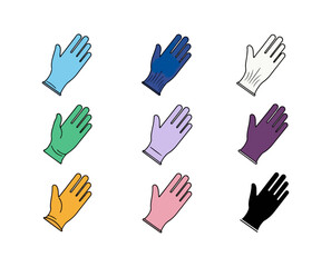 Colored hand gloves pattern