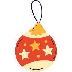 Flat Vector Set of Colorful Christmas Ornaments for Holiday Decoration