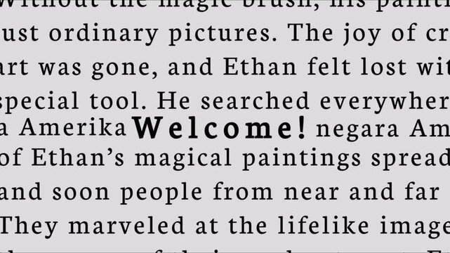 Animated Typing Text Effect on a Paper Background, Saying "Welcome". A03