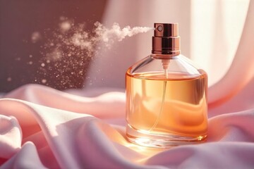 Fresh Laundry, Perfume Mist, Soft Fabric Close-Up Luxurious Cleansing and Revitalizing Image